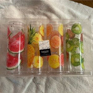 Kensie Home Fruit Design Party Plastic/Acrylic Tumblers Set
